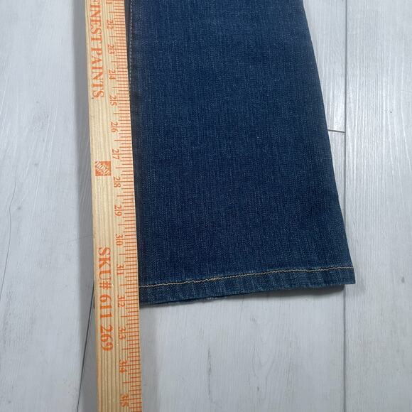 Vintage Bebe Y2k Low Rise Size 31 Flare Jeans Patchwork Rhinestone Distressed - Picture 11 of 16